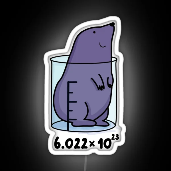 Chemistry Mole Animal Pun RGB Neon Sign