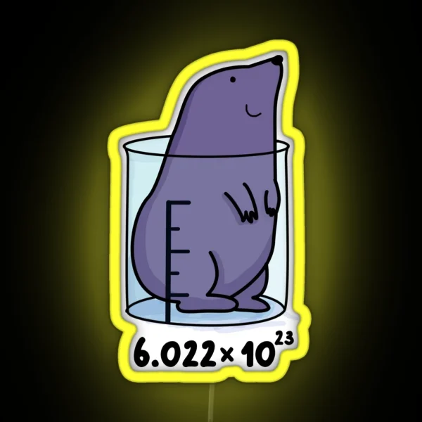 Chemistry Mole Animal Pun RGB Neon Sign