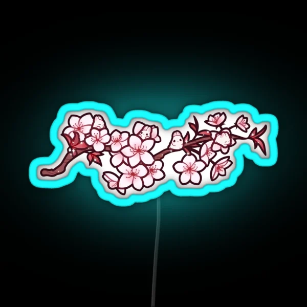 Cherry Blossom Bunnies RGB Neon Sign