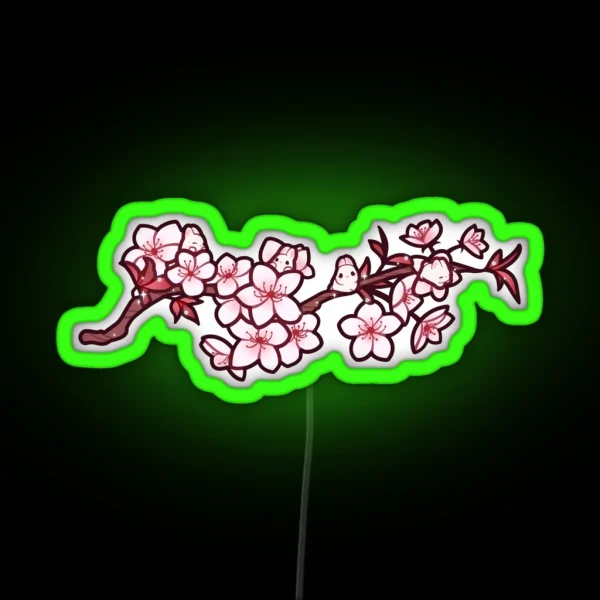 Cherry Blossom Bunnies RGB Neon Sign