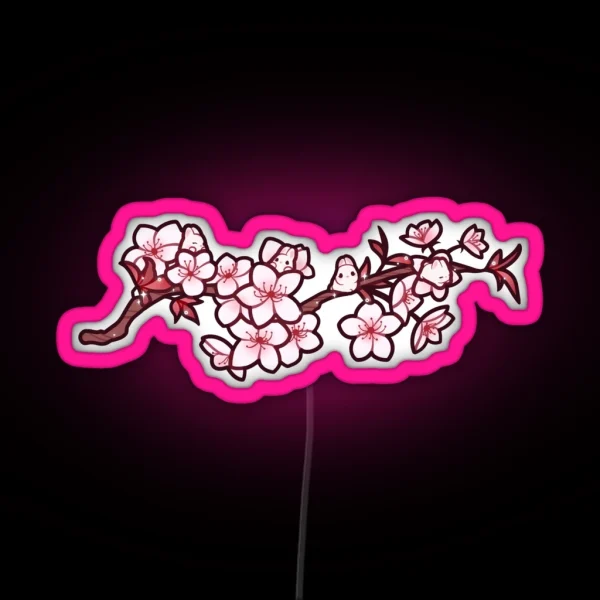 Cherry Blossom Bunnies RGB Neon Sign