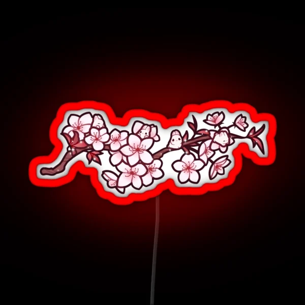 Cherry Blossom Bunnies RGB Neon Sign