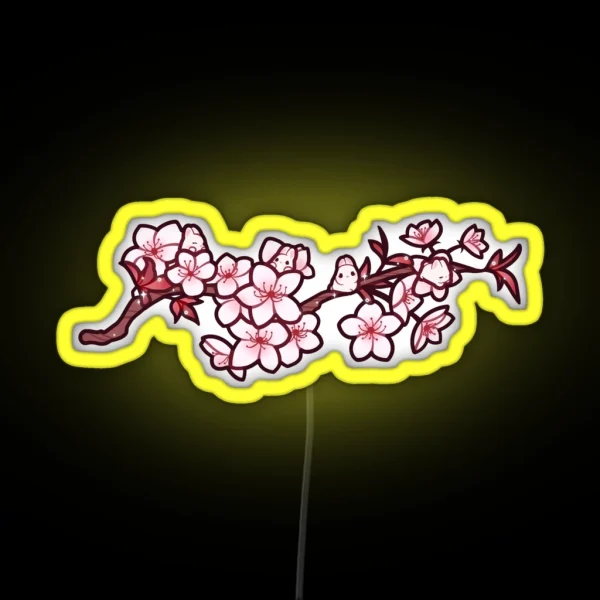 Cherry Blossom Bunnies RGB Neon Sign