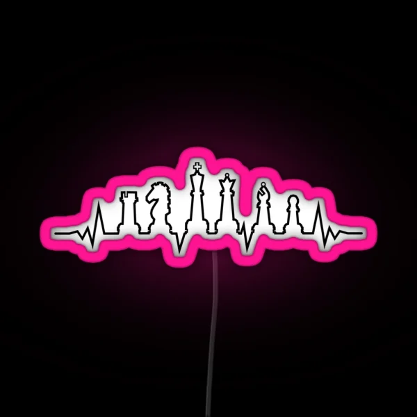Chess Heartbeat Gift For Chess Lovers And RGB Neon Sign