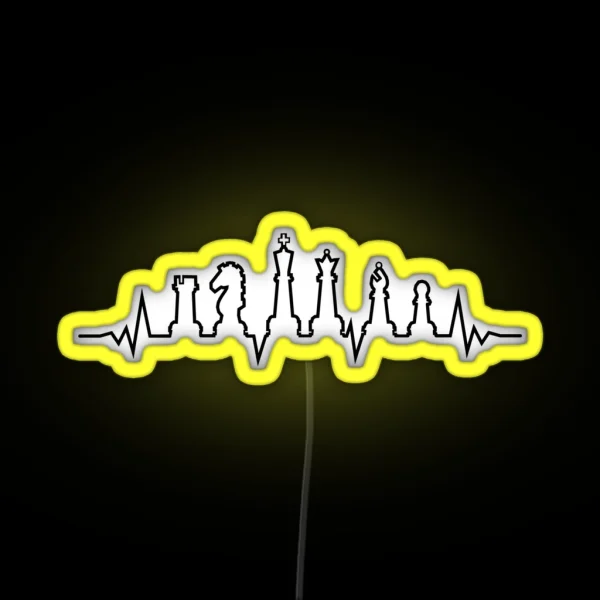 Chess Heartbeat Gift For Chess Lovers And RGB Neon Sign