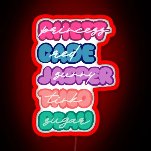 Chestnut Springs Nicknames RGB Neon Sign