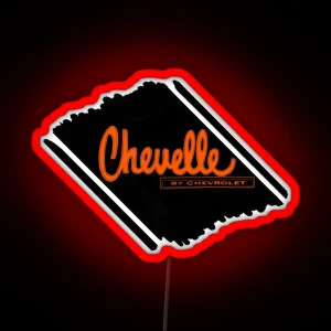 Chevy Chevelle Logo Orange RGB Neon Sign