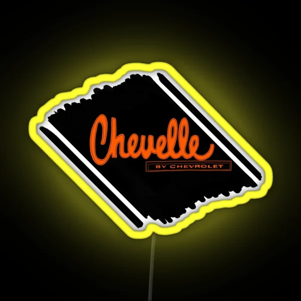 Chevy Chevelle Logo Orange RGB Neon Sign