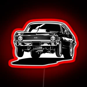 Chevy Nova Drag Race Wheelie RGB Neon Sign