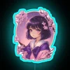 Chibi Cherry Blossom Anime Girl RGB Neon Sign - Image 3