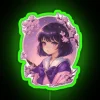 Chibi Cherry Blossom Anime Girl RGB Neon Sign - Image 4