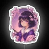 Chibi Cherry Blossom Anime Girl RGB Neon Sign