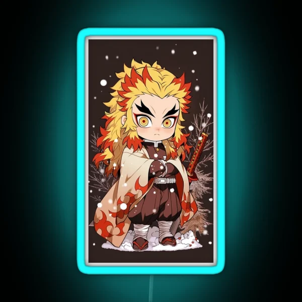 Chibi Christmas Rengoku RGB Neon Sign