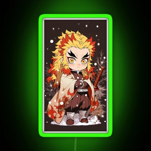 Chibi Christmas Rengoku RGB Neon Sign