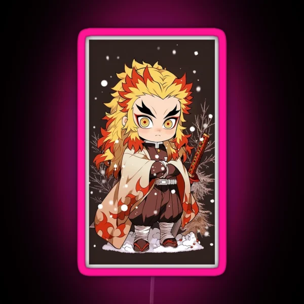 Chibi Christmas Rengoku RGB Neon Sign