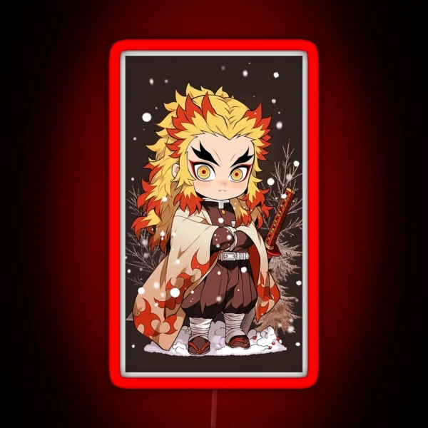Chibi Christmas Rengoku RGB Neon Sign