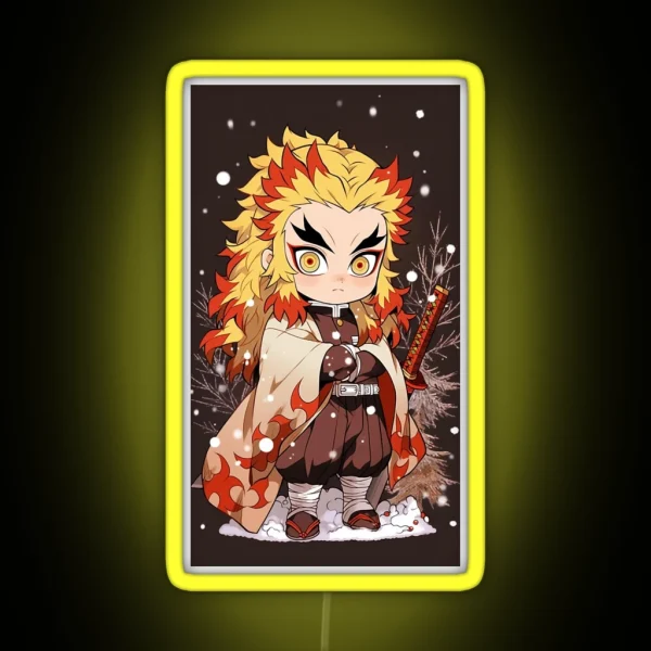 Chibi Christmas Rengoku RGB Neon Sign