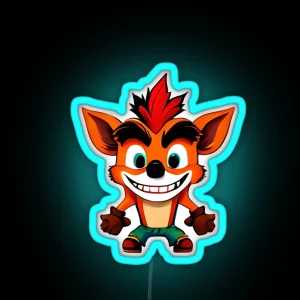 Chibi Crash Bandicoot RGB Neon Sign