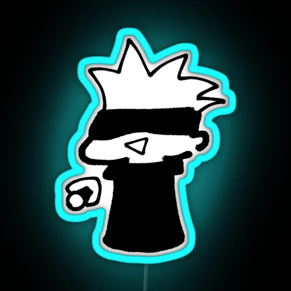 Chibi Gojo Holding A Onigiri RGB Neon Sign
