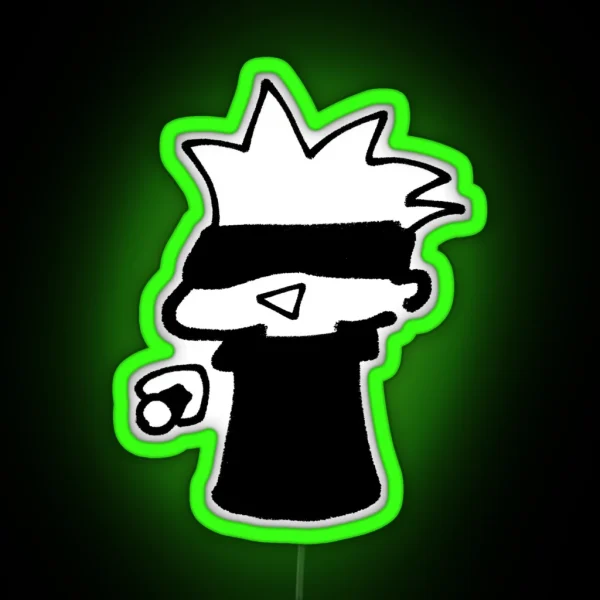 Chibi Gojo Holding A Onigiri RGB Neon Sign