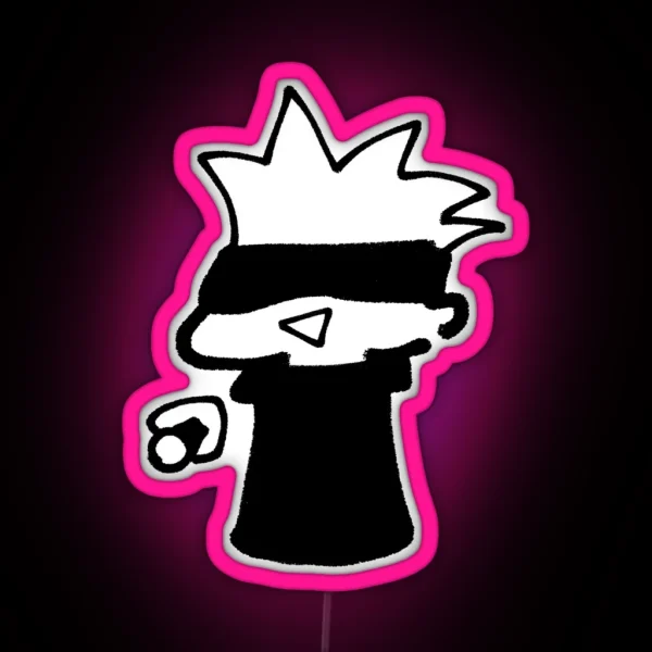 Chibi Gojo Holding A Onigiri RGB Neon Sign
