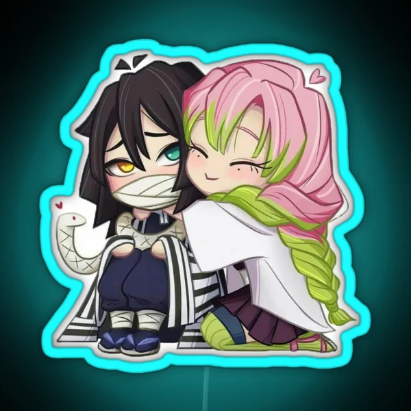 Chibi Iguro And Mitsuri RGB Neon Sign