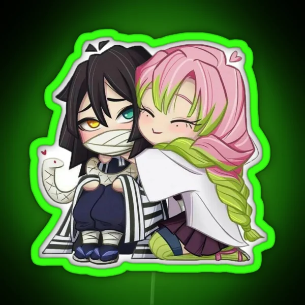 Chibi Iguro And Mitsuri RGB Neon Sign