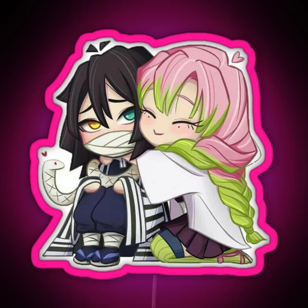 Chibi Iguro And Mitsuri RGB Neon Sign