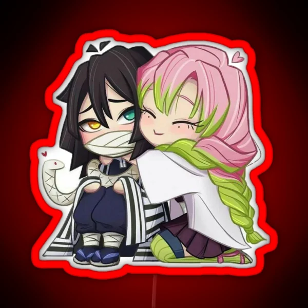 Chibi Iguro And Mitsuri RGB Neon Sign