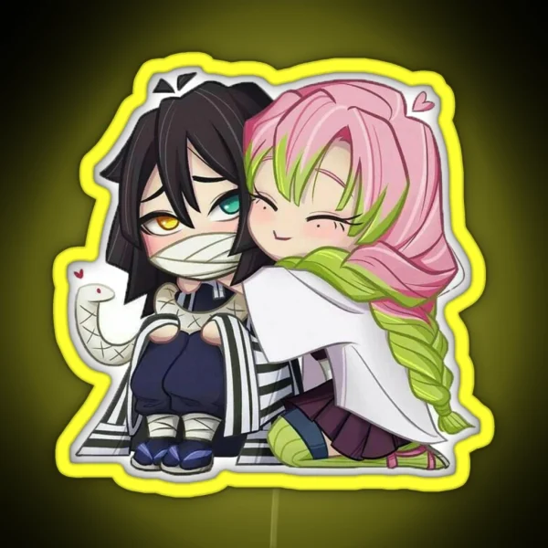 Chibi Iguro And Mitsuri RGB Neon Sign