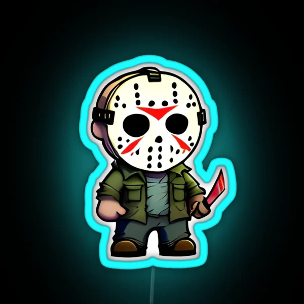 Chibi Jason Voorhees RGB Neon Sign