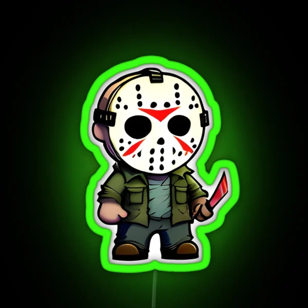 Chibi Jason Voorhees RGB Neon Sign