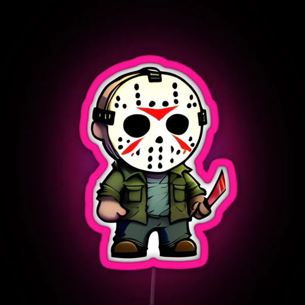 Chibi Jason Voorhees RGB Neon Sign