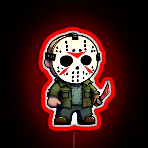 Chibi Jason Voorhees RGB Neon Sign