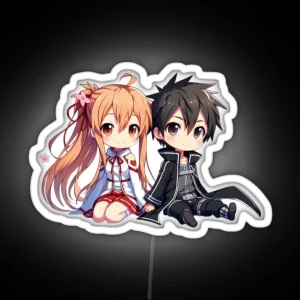 Chibi Kirito And Asuna RGB Neon Sign