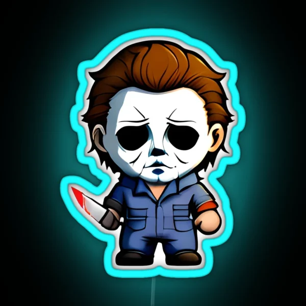 Chibi Michael Myers RGB Neon Sign
