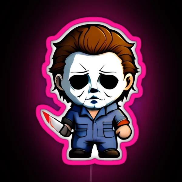 Chibi Michael Myers RGB Neon Sign