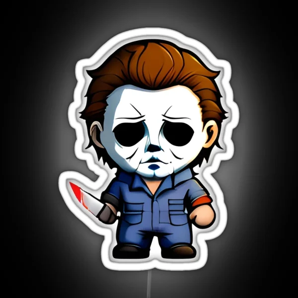 Chibi Michael Myers RGB Neon Sign