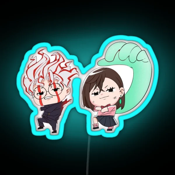 Chibi Okarun And Ayase RGB Neon Sign