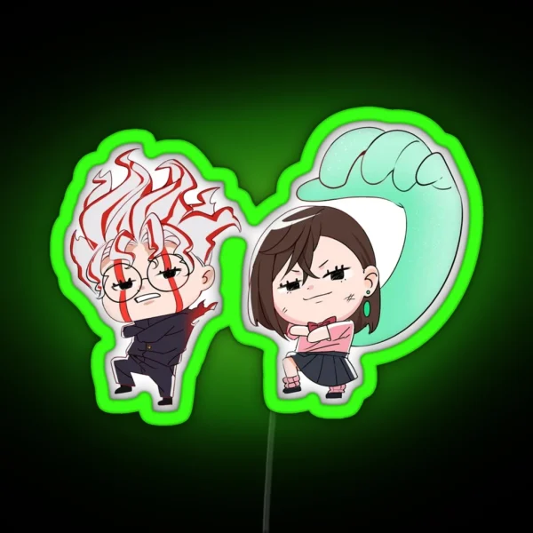 Chibi Okarun And Ayase RGB Neon Sign