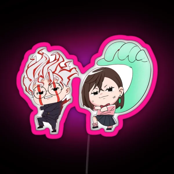 Chibi Okarun And Ayase RGB Neon Sign