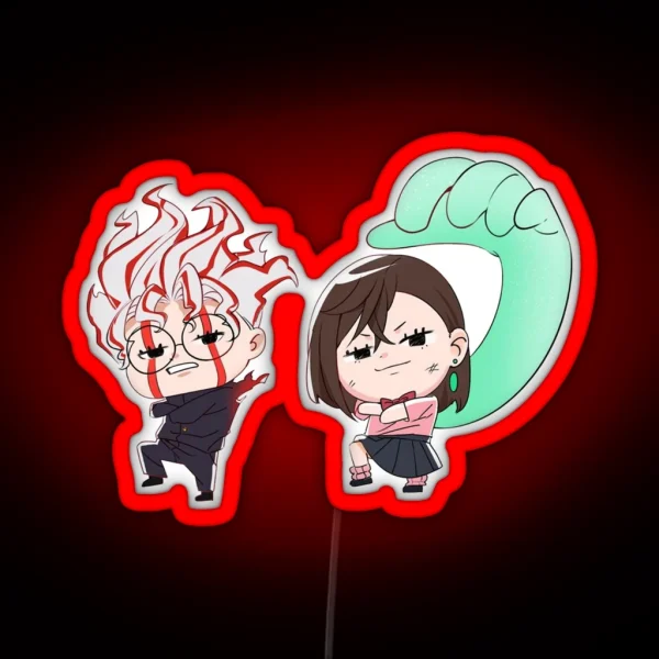 Chibi Okarun And Ayase RGB Neon Sign