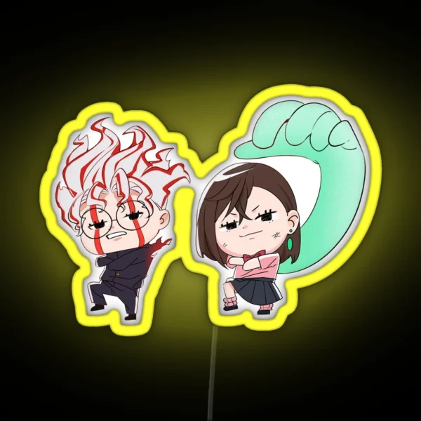 Chibi Okarun And Ayase RGB Neon Sign