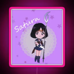 Chibi Saturn RGB Neon Sign