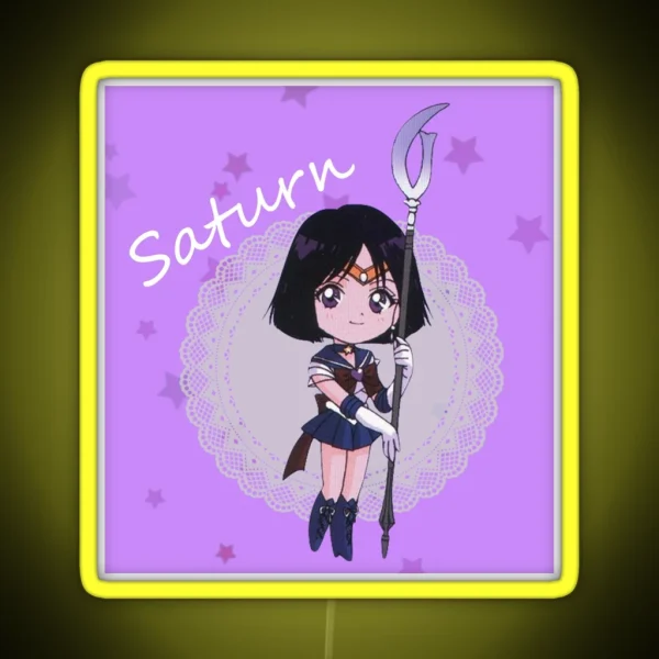 Chibi Saturn RGB Neon Sign