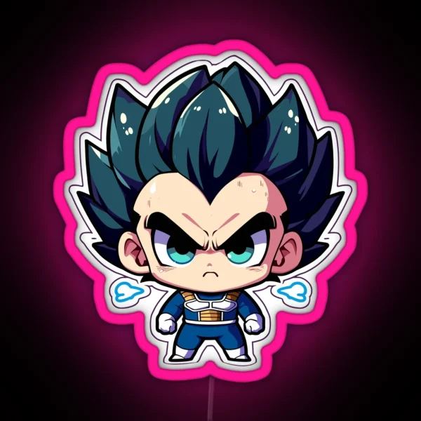 Chibi Vegeta Mad And Ready To Fight Led RGB Neon Sign