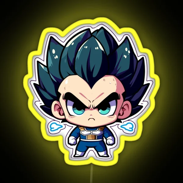 Chibi Vegeta Mad And Ready To Fight Led RGB Neon Sign