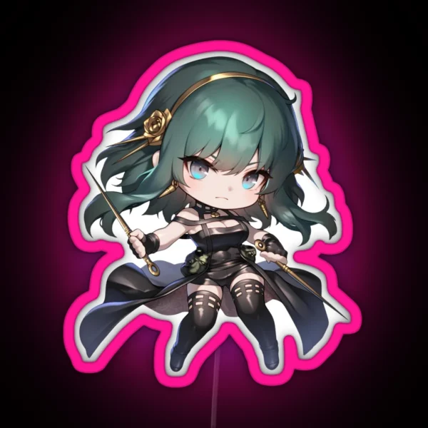 Chibi Yor Spy X Family RGB Neon Sign