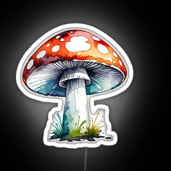 Chic Watercolor Fly Agaric RGB Neon Sign
