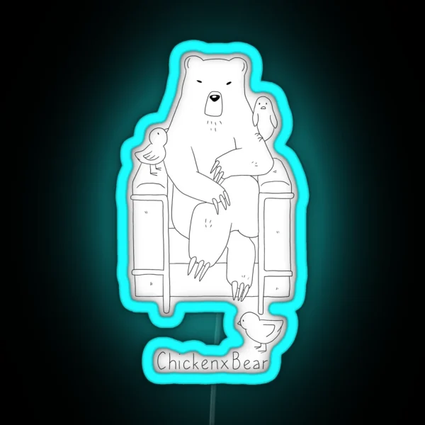 Chicken X Bear RGB Neon Sign